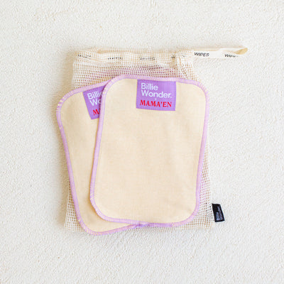 the MAMA'EN Washable wipes with purple details